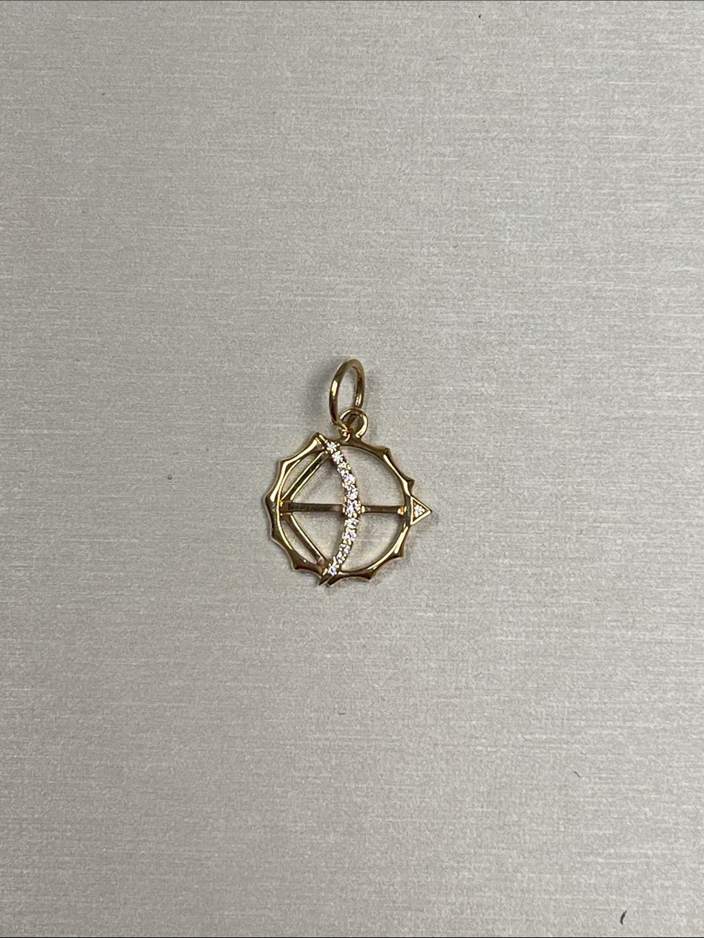 NWOT Monica Rich Kosann 18kt yellow gold Apollo Charm with diamond accents